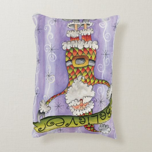 かわいい漫画のクリスマス信じ、私はサンタで アクセントクッション (裏面(縦))