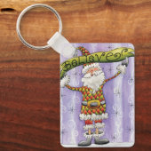 かわいい漫画のクリスマス信じ、私はサンタで キーホルダー (正面)