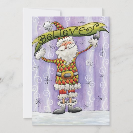 かわいい漫画のクリスマス信じ、私はサンタで シーズンカード (正面)