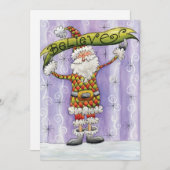 かわいい漫画のクリスマス信じ、私はサンタで シーズンカード (正面/裏面)