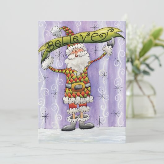 かわいい漫画のクリスマス信じ、私はサンタで シーズンカード (スタンド正面)