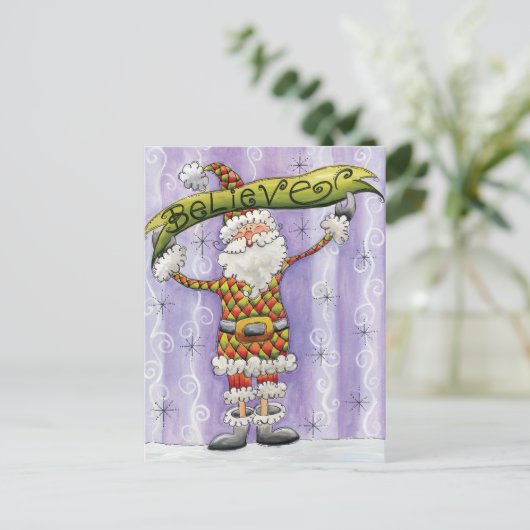 かわいい漫画のクリスマス信じ、私はサンタで シーズンポストカード (スタンド正面)