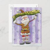 かわいい漫画のクリスマス信じ、私はサンタで シーズンポストカード (正面/裏面)