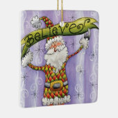 かわいい漫画のクリスマス信じ、私はサンタで セラミックオーナメント (右)