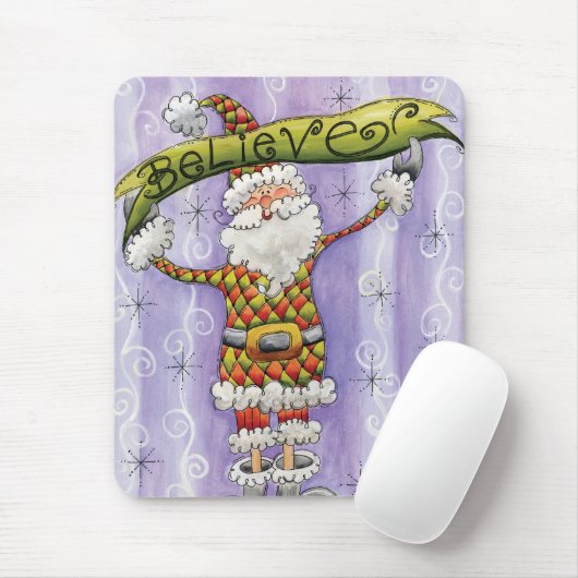 かわいい漫画のクリスマス信じ、私はサンタで マウスパッド (マウス)