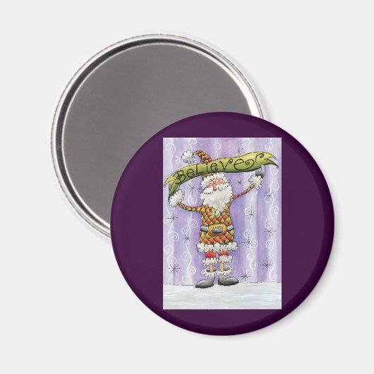 かわいい漫画のクリスマス信じ、私はサンタで マグネット (正面/裏面)