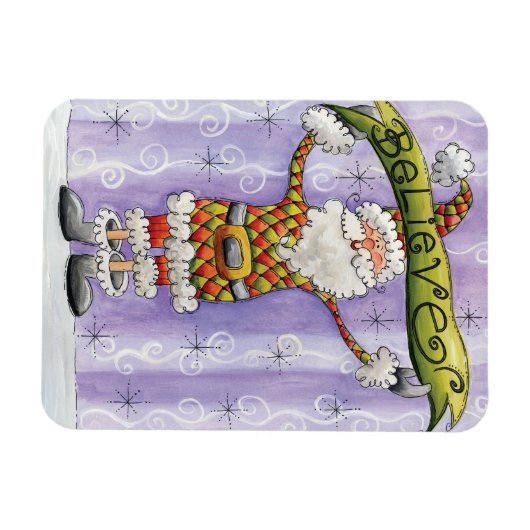 かわいい漫画のクリスマス信じ、私はサンタで マグネット (横)