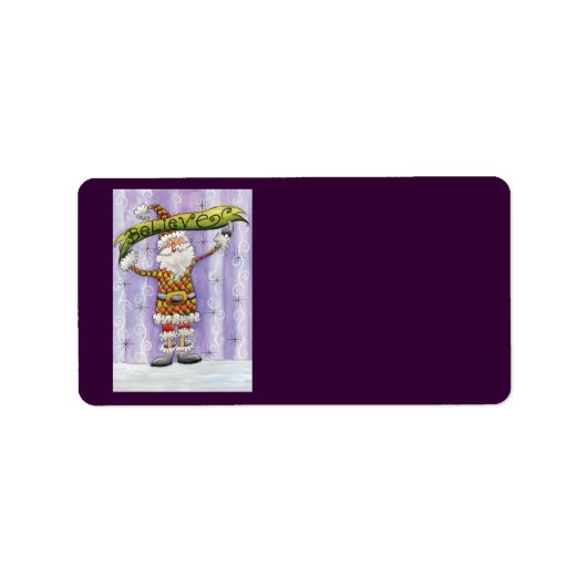 かわいい漫画のクリスマス信じ、私はサンタで ラベル (正面)