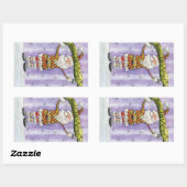 かわいい漫画のクリスマス信じ、私はサンタで 長方形シール (シート)