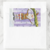 かわいい漫画のクリスマス信じ、私はサンタで 長方形シール (バッグ)