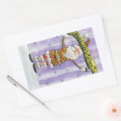 かわいい漫画のクリスマス信じ、私はサンタで 長方形シール (封筒)