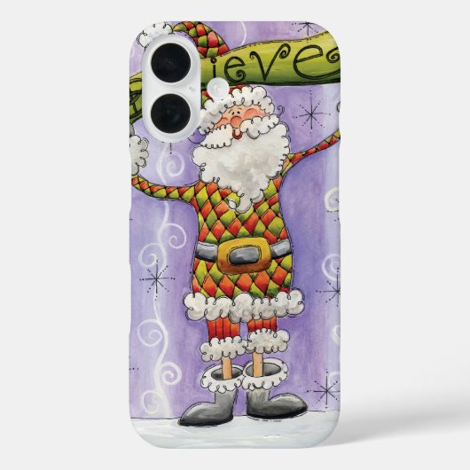 かわいい漫画のクリスマス信じ、私はサンタで Case-Mate iPhoneケース (裏面)