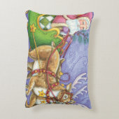 かわいい漫画のクリスマス サンタクロースのトナカイのスレー アクセントクッション (裏面(縦))