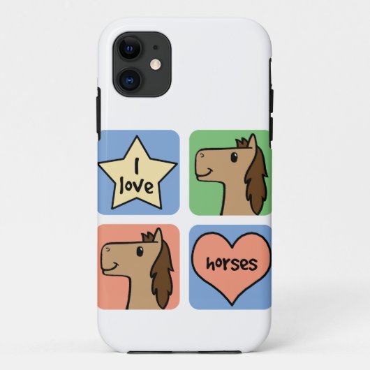 かわいい漫画のクリップアート 馬が好き Case-Mate iPhoneケース (裏面)