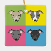 かわいい漫画のグイタリアンレイハウンズパーソナライズされた文字 セラミックオーナメント (正面)