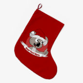 かわいい漫画のコアラとクリスマスストッキング ラージクリスマスストッキング (正面 (吊り時))