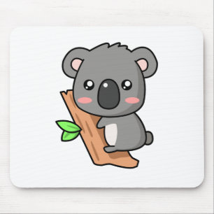 かわいい漫画のコアラはユーカリノキに関係します マウスパッド