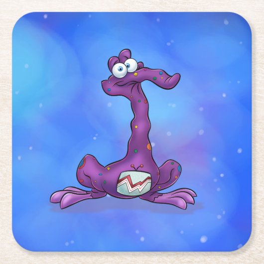 かわいい漫画のコースター スクエアペーパーコースター (正面)