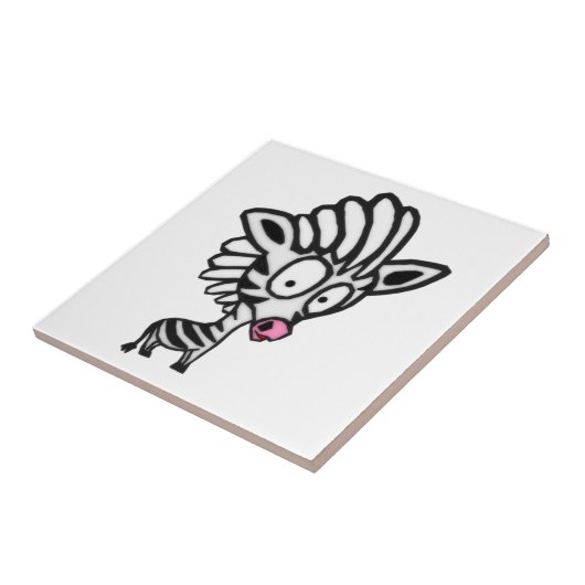 かわいい漫画のシマウマ タイル (側面)