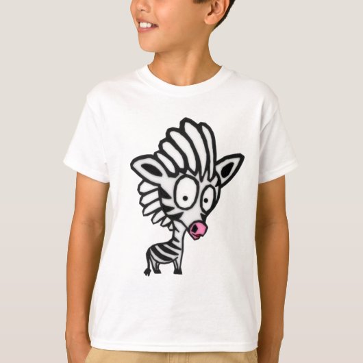 かわいい漫画のシマウマ Tシャツ (正面)