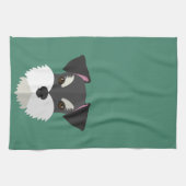 かわいい漫画のシュナウツァー! キッチンタオル (横)