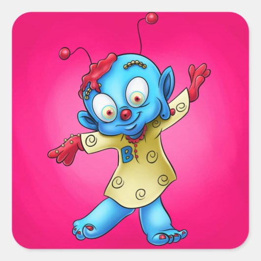 かわいい漫画のシール スクエアシール (正面)