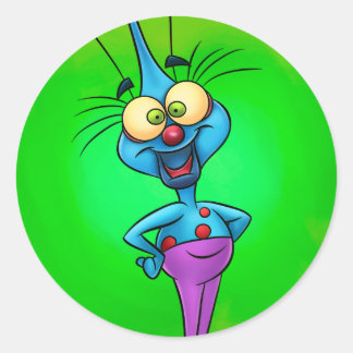 かわいい漫画のシール ラウンドシール