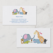 かわいい漫画のジャングルサファリ動物セット 名刺 (正面/裏面)