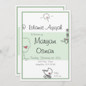 かわいい漫画のスケッチ 招待状 (正面/裏面)