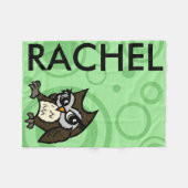 かわいい漫画のスタイルのフクロウのフリースブランケット フリースブランケット (正面(横))