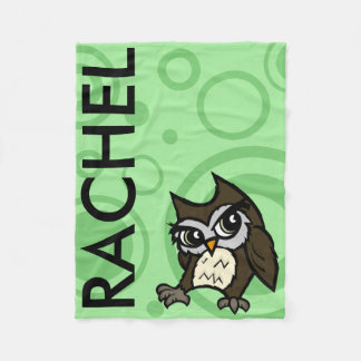 かわいい漫画のスタイルのフクロウのフリースブランケット フリースブランケット