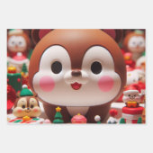 かわいい漫画のスタイル ラッピングペーパーシート (正面3)