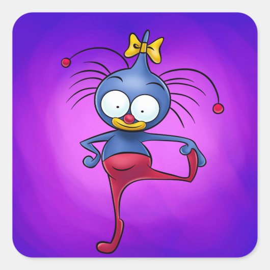 かわいい漫画のステッカー スクエアシール (正面)