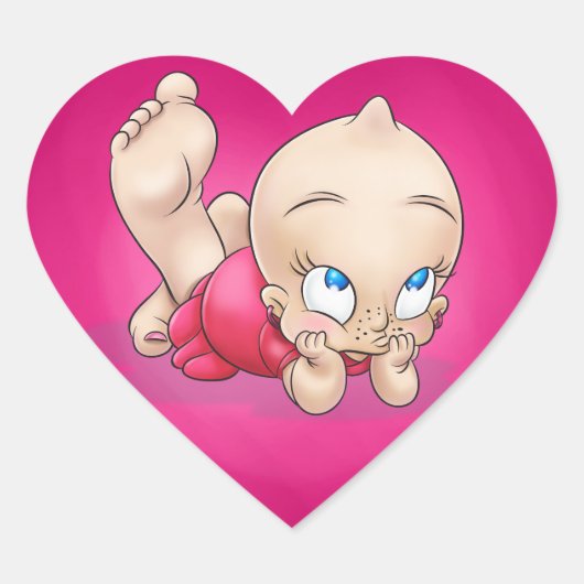 かわいい漫画のステッカー ハートシール (正面)