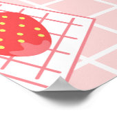 かわいい漫画のストロベリーミルクとシームレスなパターン ポスター (角)