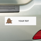 かわいい漫画のセイウチ バンパーステッカー (車上)