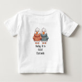 かわいい漫画のセーター冷たいゲーゼのダックカップル ベビーTシャツ (裏面)