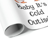 かわいい漫画のセーター冷たいゲーゼのダックカップル ラッピングペーパー (ロールコーナー)