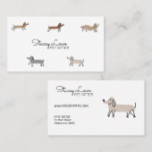 かわいい漫画のソーセージ犬ペットシッター | ドッグウォーカー 名刺 (正面/裏面)