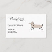 かわいい漫画のソーセージ犬ペットシッター | ドッグウォーカー 名刺 (裏面)