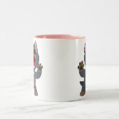 かわいい漫画のタスマニアンデビルのマグ ツートーンマグカップ (中央)