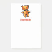 かわいい漫画のテディベアのユーモア イラスト ポストイット (正面)