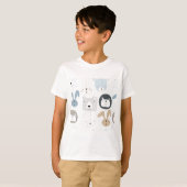 かわいい漫画のテディー・ベアの幼児およびウサギのバニー Tシャツ (正面フル)