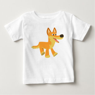 かわいい漫画のディンゴのベビーのTシャツ ベビーTシャツ