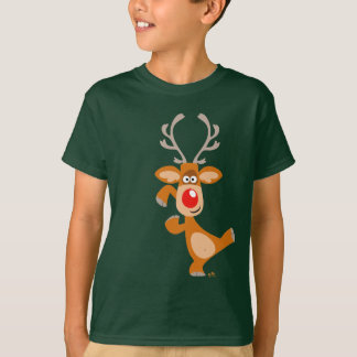 かわいい漫画のトナカイの子供のTシャツ Tシャツ