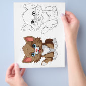 かわいい漫画のトラぬりえページ チラシ (手)