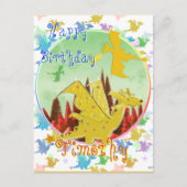 かわいい漫画のドラゴン 誕生日ポストカード ポストカード (正面)