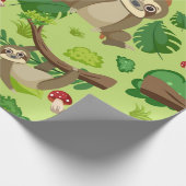 かわいい漫画のナマケモノ柄 ラッピングペーパー (角)