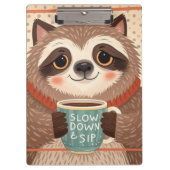 かわいい漫画のナマケモノ　誇張された眠そうな目 クリップボード (正面)