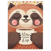 かわいい漫画のナマケモノ　誇張された眠そうな目 クリップボード (裏面)